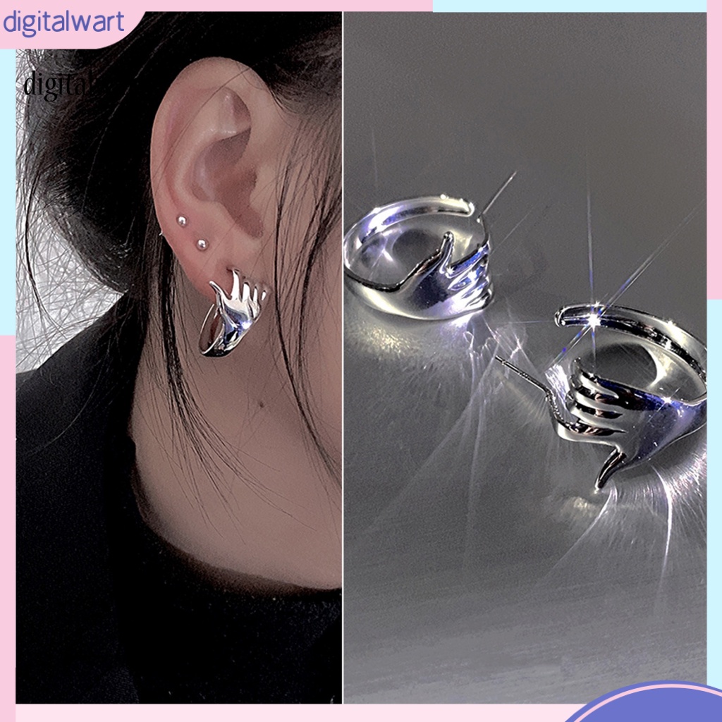 Kỹ Thuật Số| 1 Khuyên Tai Hình Bàn Tay Mạ Điện Phong Cách Hip Hop Unisex