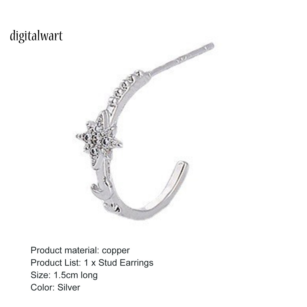 Kỹ Thuật Số| 1 Khuyên Tai Chữ C Đính Đá Thời Trang Nữ Tính