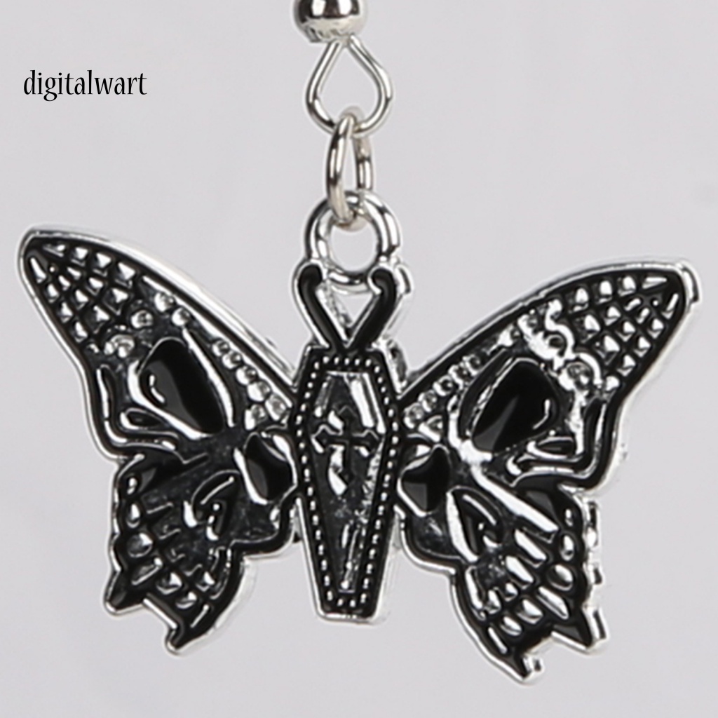 Kỹ Thuật Số| 1 Đôi Khuyên Tai Móc Hình Bướm / Đầu Lâu Màu Sắc Tương Phản Chống Rỉ Sét Phong Cách Halloween