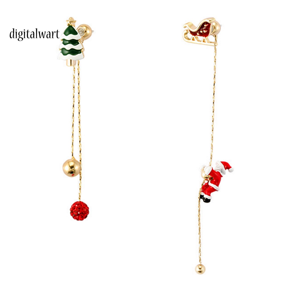 Kỹ Thuật Số| 1 Đôi Khuyên Tai Dáng Dài Không Đối Xứng Hình Hoa Tuyết Giáng Sinh Dễ Phối Đồ Thời Trang Mới