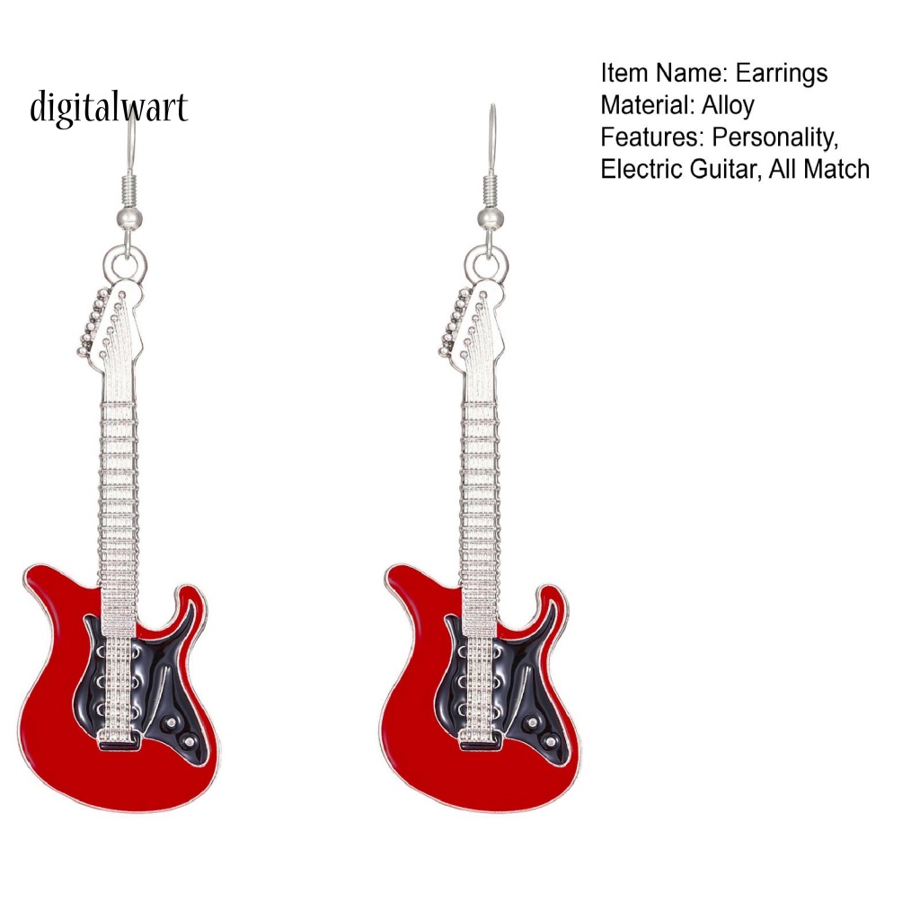 Kỹ Thuật Số| 1 Đôi Bông Tai Bằng Hợp Kim Hình Đàn Guitar Điện Bắt Mắt Thời Trang