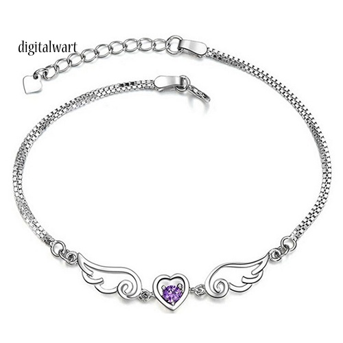 Kỹ Thuật Số| Vòng Tay Mạ BạC HìNh Đôi CáNh Thiên ThầN ĐíNh Đá Xinh Xắ