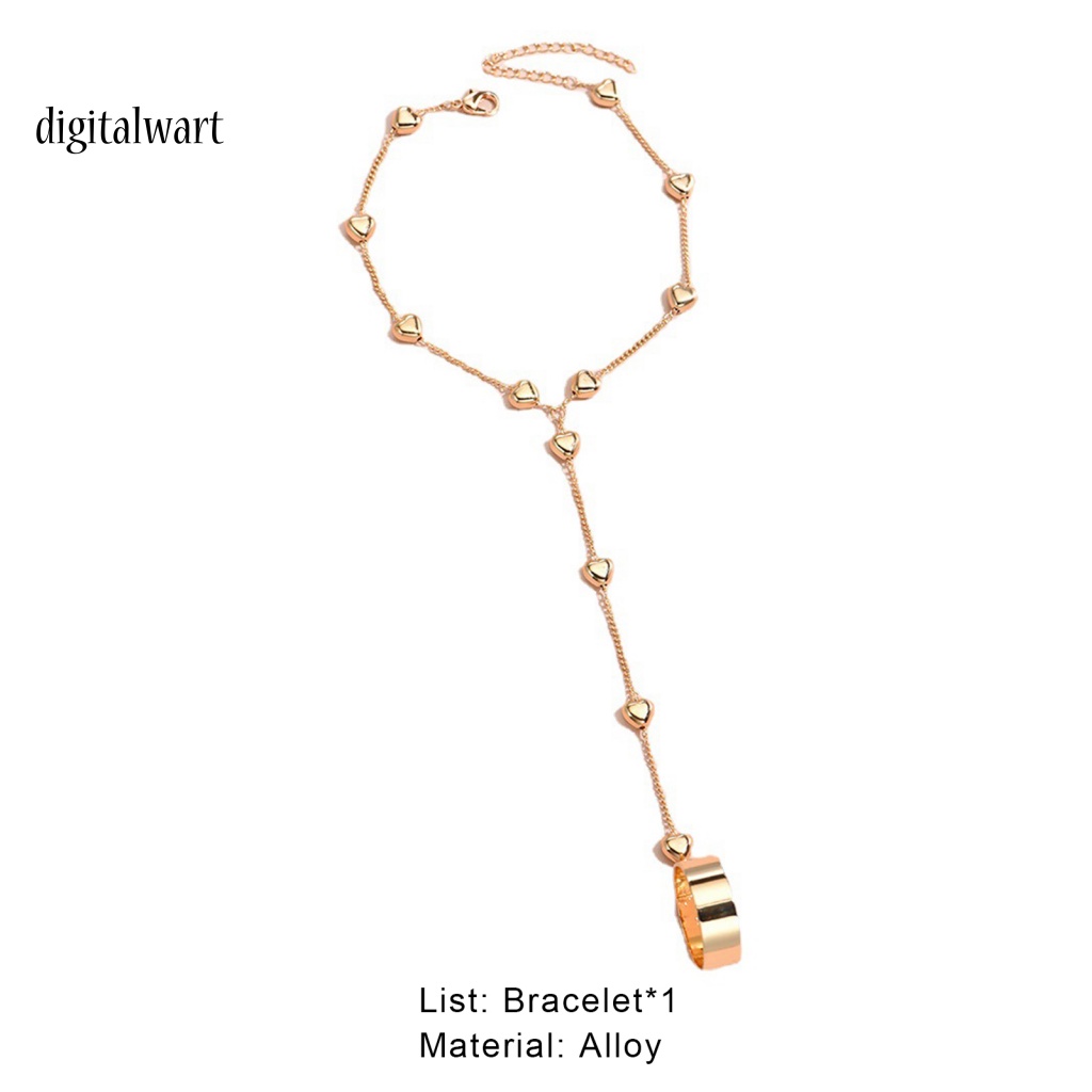 Kỹ Thuật Số| Bộ Trang Sức Nhẫn / Vòng Đeo Tay Bằng Hợp Kim Màu Trơn Hình Trái Tim Xinh Xắn Cho Nữ