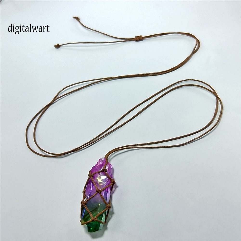 Kỹ Thuật Số| Vòng Cổ Dây Bện Thủ Công Đính Đá Pha Lê Nhân Tạo Tự Nhiên Unisex