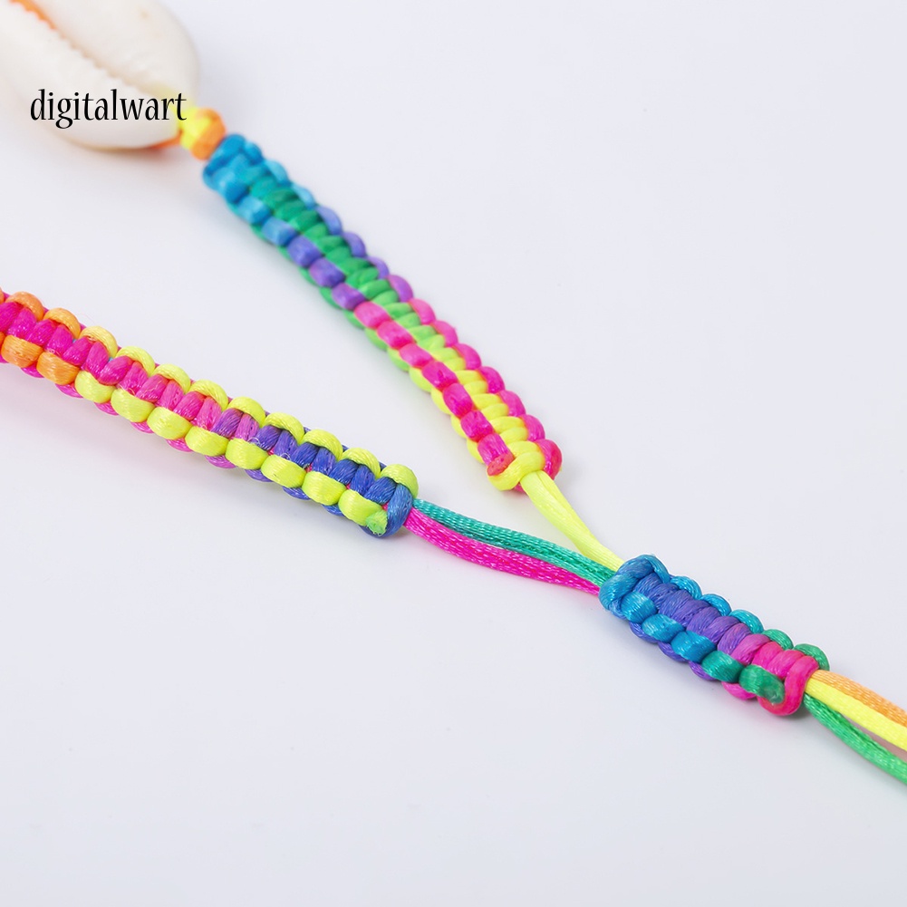 Kỹ Thuật Số| Vòng Cổ Choker Dây Bện Đính Vỏ Sò Nhiều Màu Phong Cách Hawaii