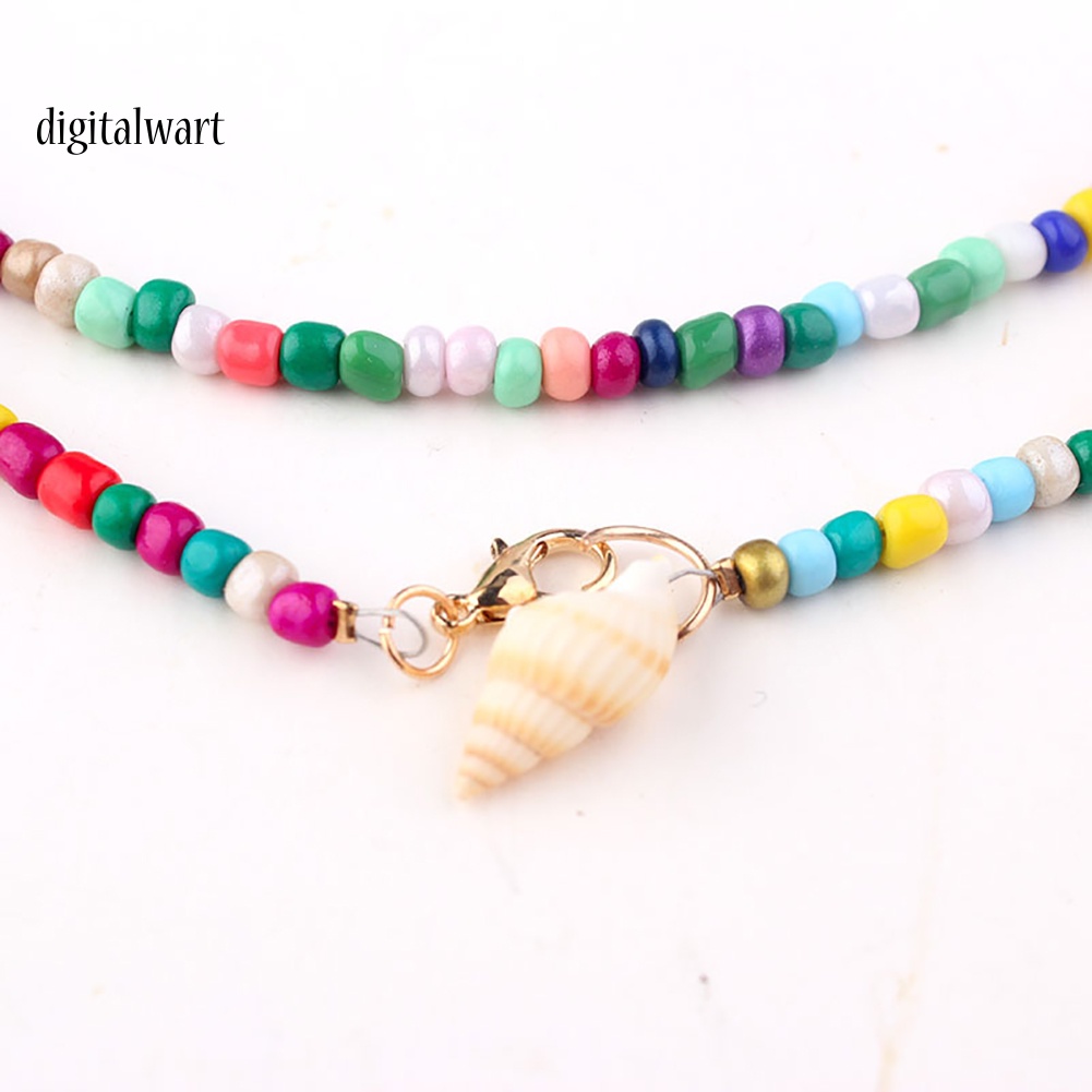 Kỹ Thuật Số| Vòng cổ Hai Lớp Đính Vỏ Sò Phong Cách Bohemian Dành Cho Nữ