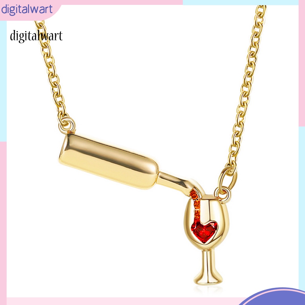 Kỹ Thuật Số| Vòng cổ Mặt Đá Ruby Nhân Tạo Hình Rượu Vang Cho Nữ