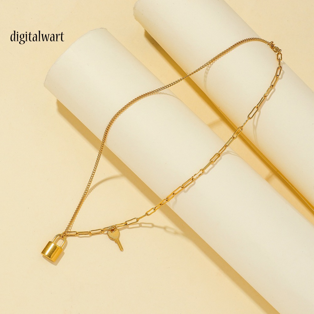 Kỹ Thuật Số| Vòng cổ Thép Titan Mặt Ổ Khóa Và Chìa Khóa Độc Đáo