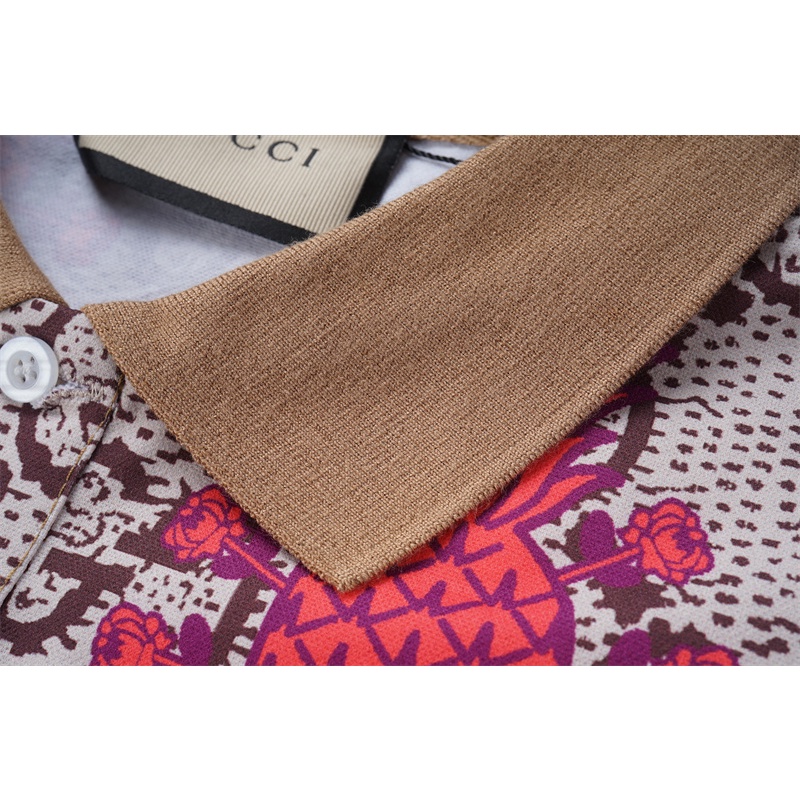 Gu8cc88- Áo Thun Tay Ngắn Có Cổ In Thủ Công Thời Trang Đường Phố Cao Cấp Kgfghfds