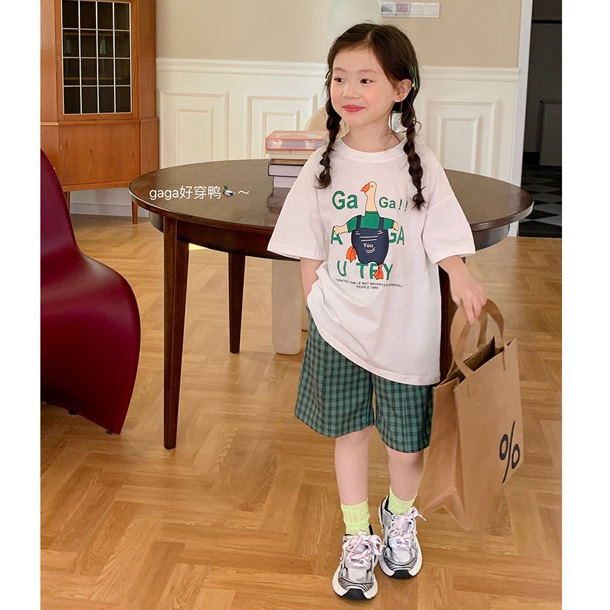 Set Áo Thun Tay Ngắn Và Quần Short Cotton Thời Trang Mùa Hè 2023 Cho Bé Gái