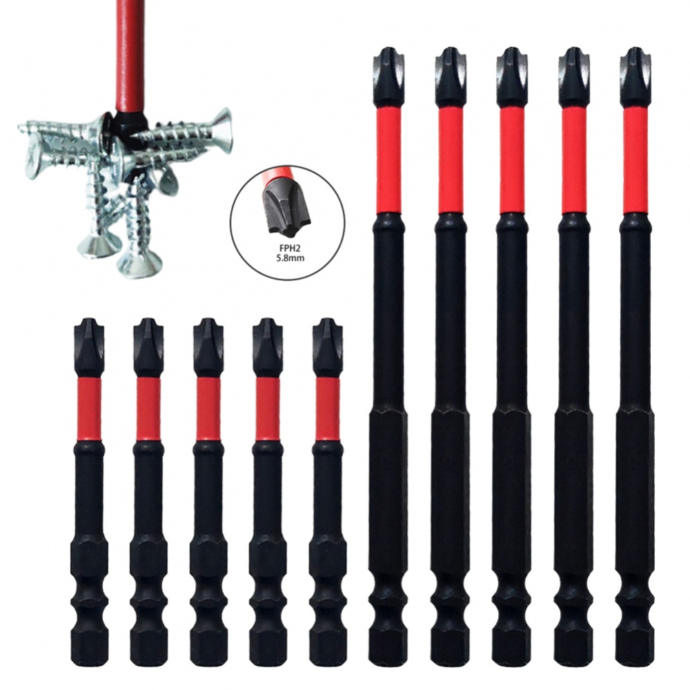 ​Set 5 Đầu Tua Vít Màu Đỏ Đen Chống Rỉ Sét Dễ Lắp Đặt