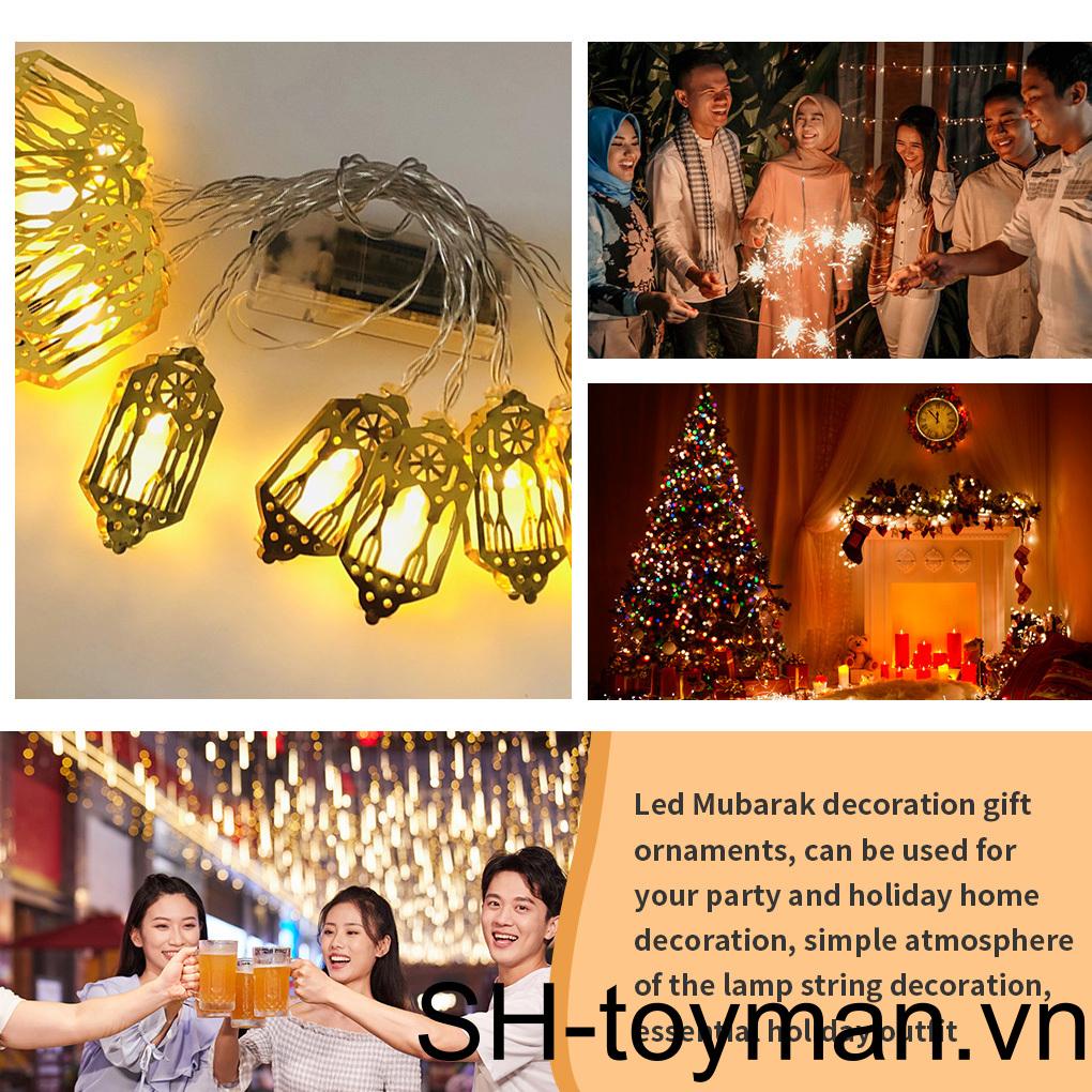Đèn Led 10 Bóng Hình Lâu Đài Mặt Trăng Ngôi Sao EID Mubarak Ramadan Kareem EID Al Adha EID Trang Trí Nhà Cửa