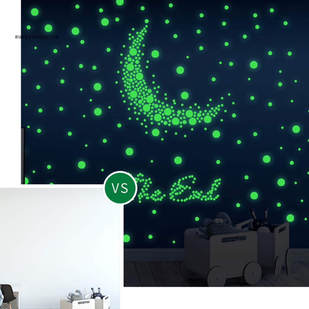 Set 2 Tấm Sticker Dán Tường Dạ Quang Chống Nước Thân Thiện Với Môi Trường