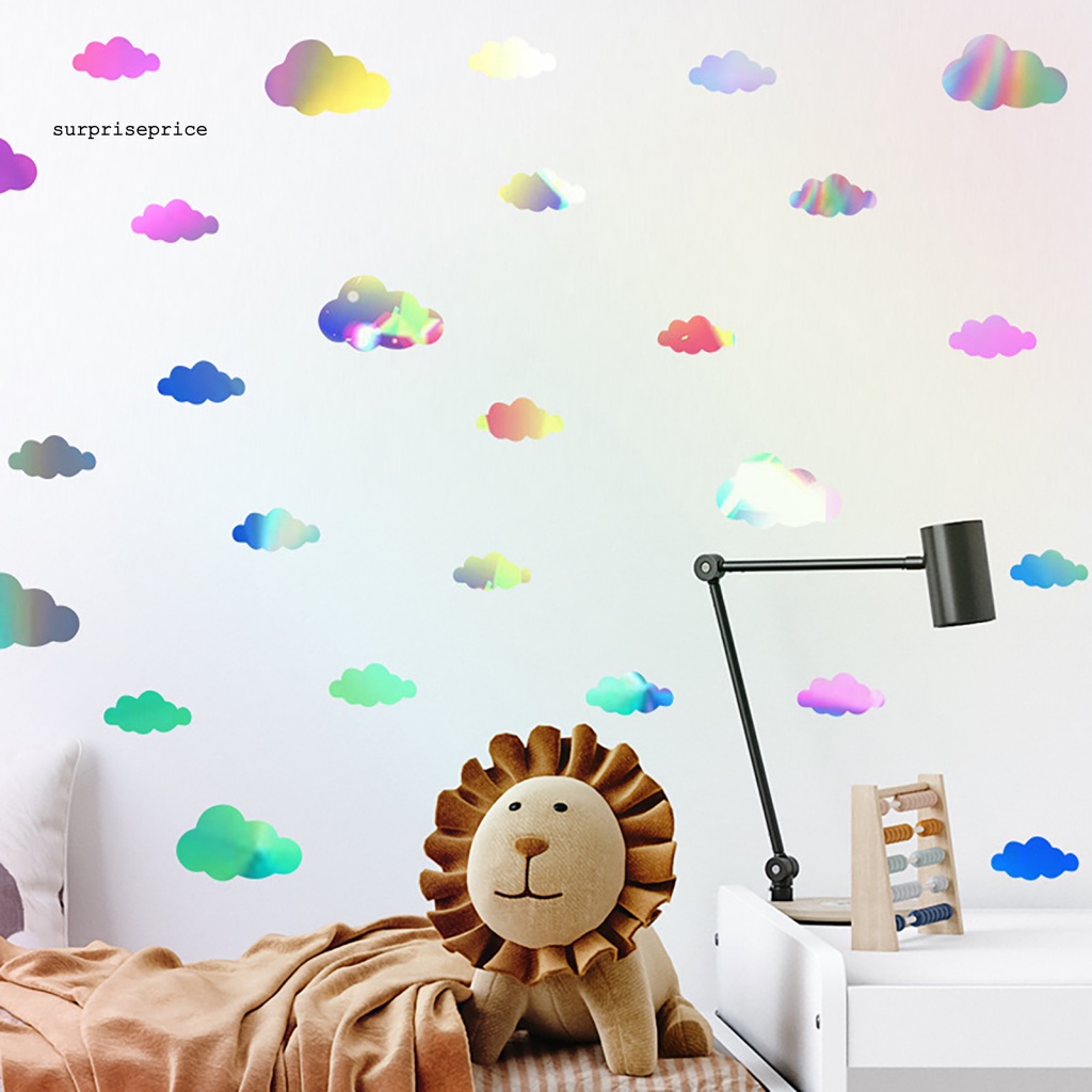 Miếng Dán Cửa Kính Tự Dính Trang Trí Hiệu Ứng Cầu Vồng 3D Phản Quang Bảo Vệ Sự Riêng