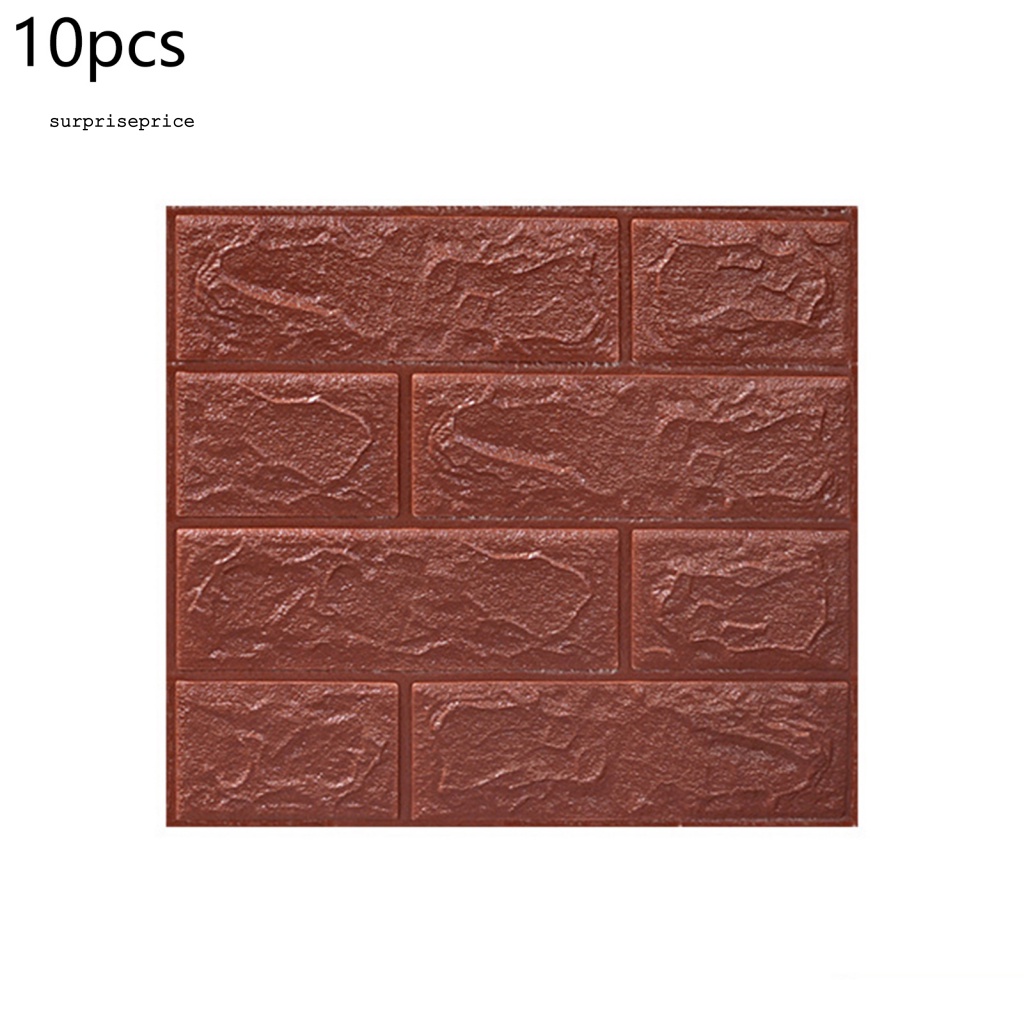 Set 10 Miếng Dán Tường Giả Gạch 3D DIY Đa Năng Trang Trí Phòng Khách