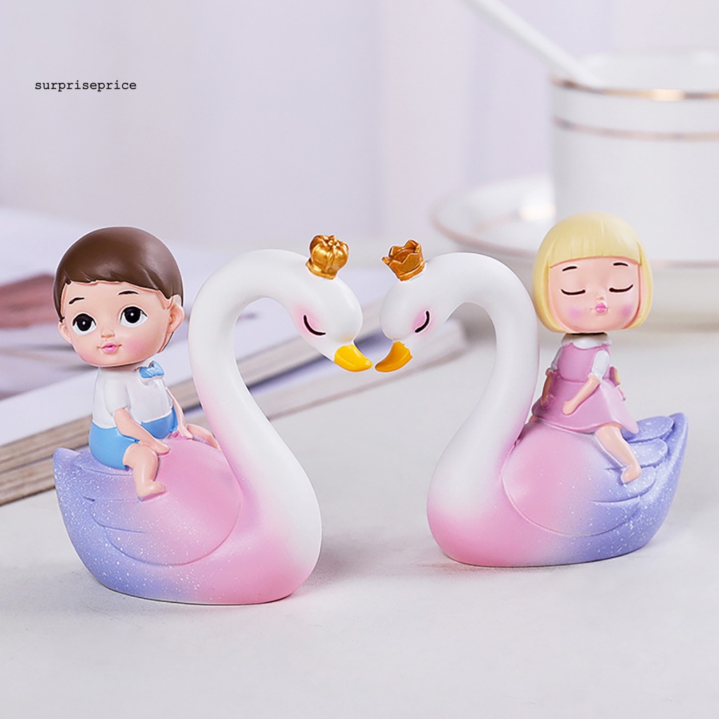 Set 2 Tượng Thiên Nga Lắc Đầu Nhiều Màu Sắc Trang Trí Xe Hơi