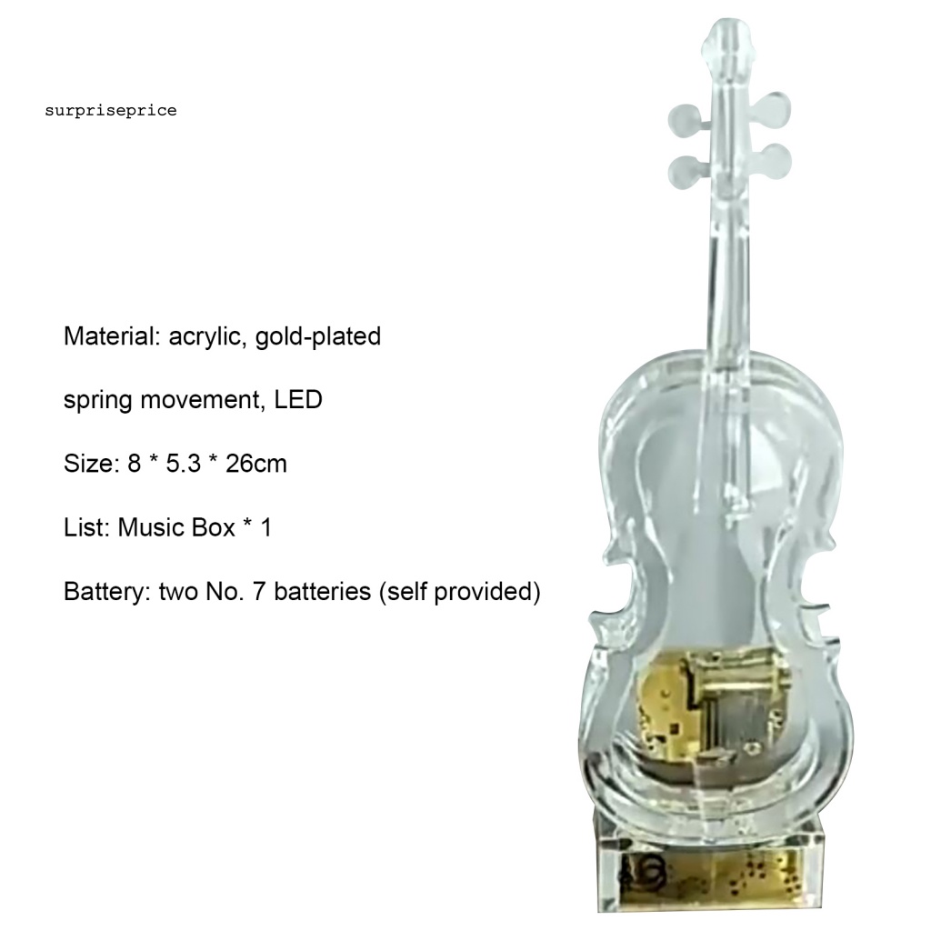 Hộp Nhạc Mini Bằng Nhựa Acrylic Có Đèn LED Bắt Mắt Tiện Dụng
