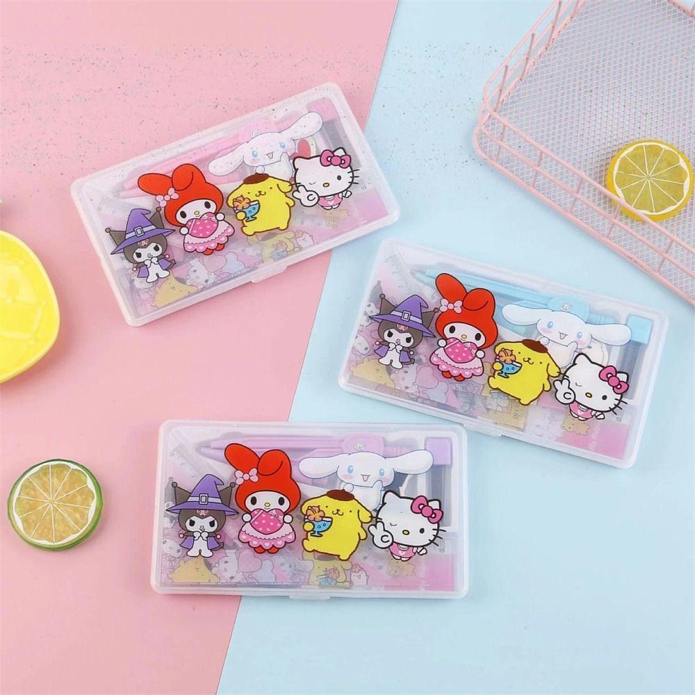 Bộ Compa Nhựa Kuromi Hình Học My Melody Dùng Trong Trường Học / Văn Phòng