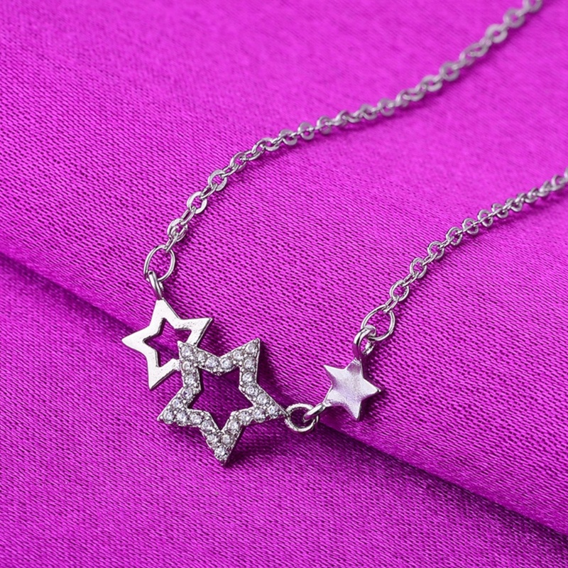 Vòng Cổ Choker Nhiều Lớp Mặt Ngôi Sao Đính Đá Zircon Dễ Thương Thời Trang Cho Nữ