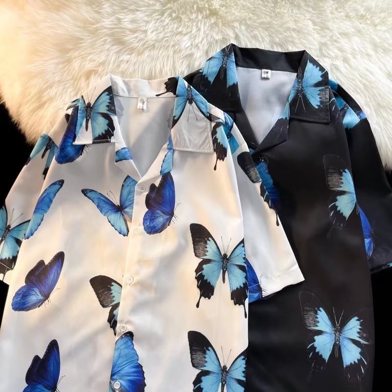 Áo Sơ Mi Hoa Tay Ngắn Dáng Rộng Phong Cách Thời Trang Hawaii Dành Cho Cặp Đô