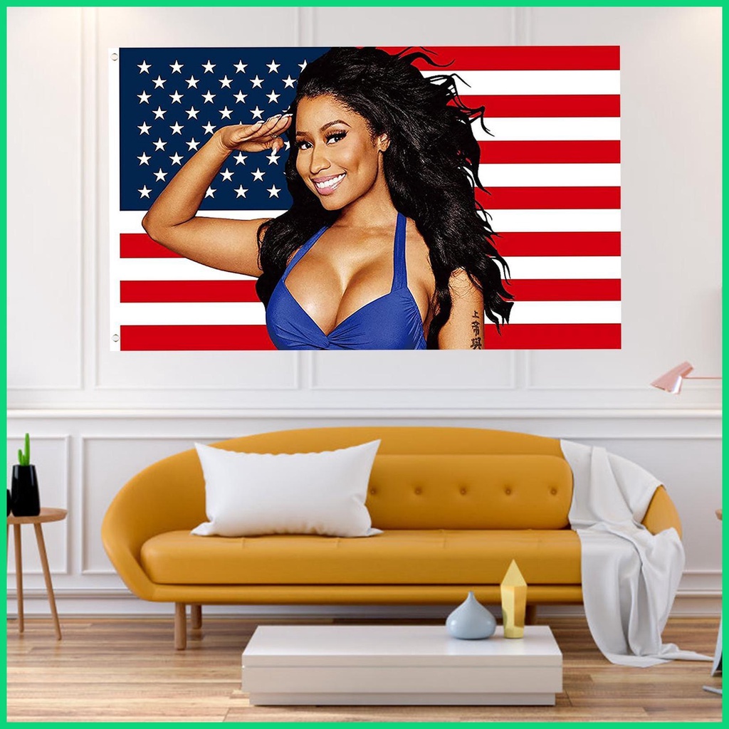 Cờ Mỹ Kích Thước 90x150cm Hình Ca Sĩ Nicki Minaj