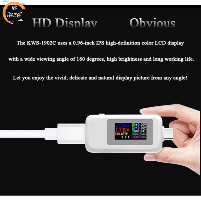 Thiết Bị Kiểm Tra Dòng Điện Usb Màn Hình Màu Kỹ Thuật Số 0.96-inch 24-pin Type c