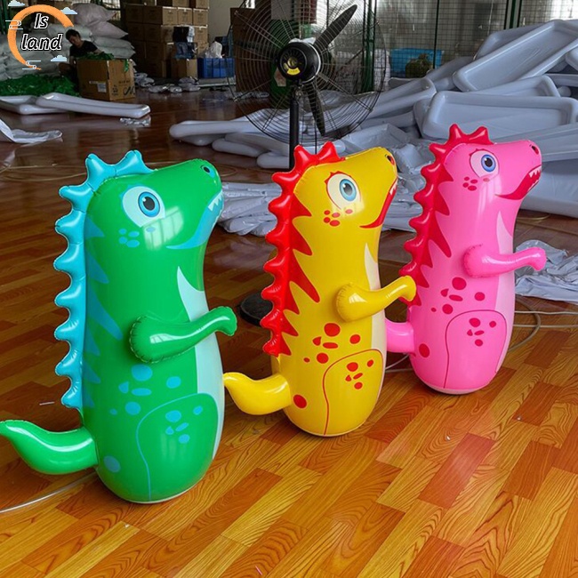 Bóng Bơm Hơi 95cm Hình Khủng Long Hoạt Hình Bằng Pvc Dày Dặn Đa Năng Cho Bé 3 + Tuổi
