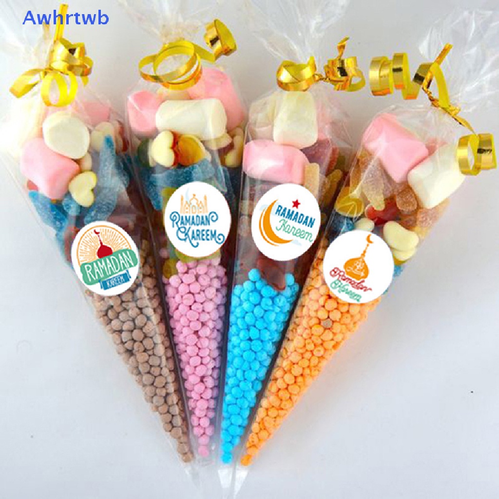 Set 90 Nhãn Dán Hình Tròn In Chữ Eid Mubarak Dùng Trang Trí Quà Tặng Mới