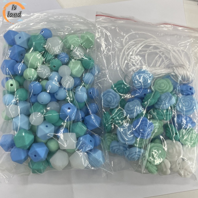 Set 200 Hạt Silicone Xỏ Vòng Tay Handmade Kèm Dây Dài 5M