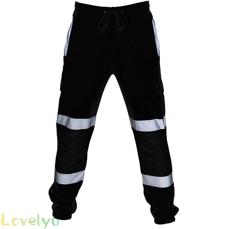 ⭐2023 ⭐Mens Plus Size Pants Casual Reflective Ankle Banded Bottoms Workwear Trousers
