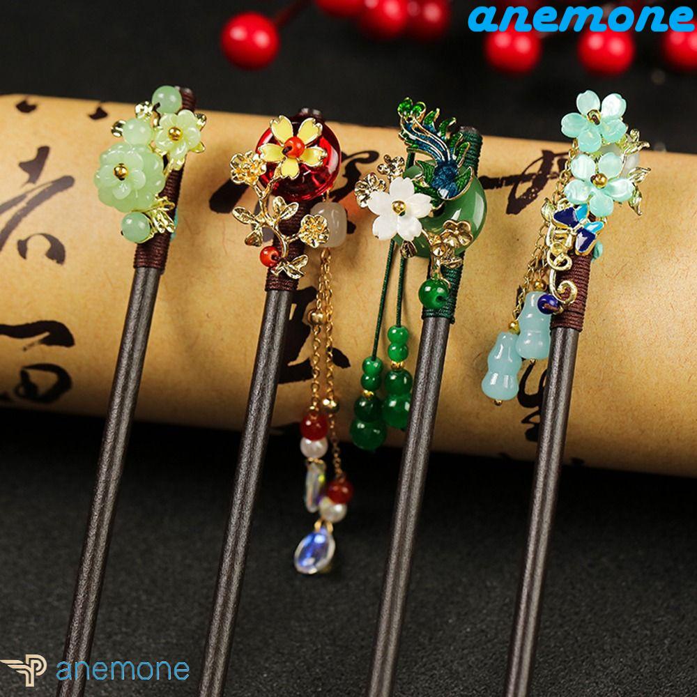 Trâm Cài Tóc Bằng Gỗ Hình Hoa Phong Cách Hanfu Cổ Điển Thanh Lịch Cho Nữ