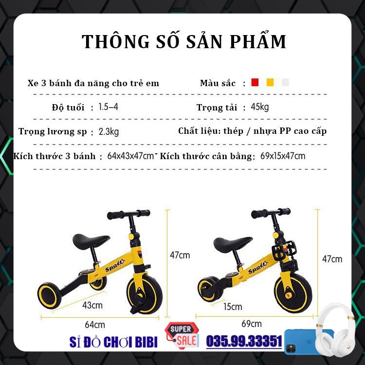 Phụ kiện Xe chòi chân Cân Bằng Đa Năng 3 In 1 có bàn đạp Cho bé từ 1.5 đến 6 tuổi
