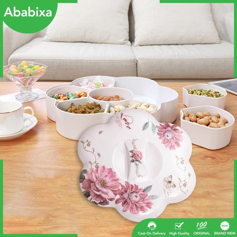 Khay Phục Vụ Bánh Quy / Phô Mai Chia Ngăn Kèm Nắp Đậy Tiện Dụng