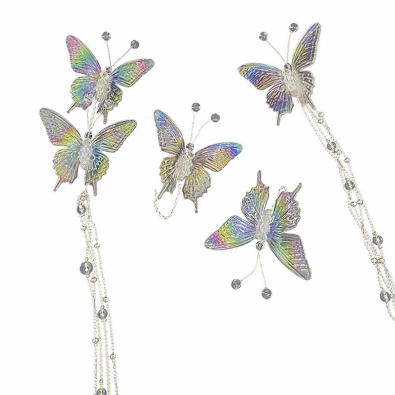 Kẹp Tóc Dài Tua Rua Hình Bướm Hóa Trang Cho Thanh Thiếu Niên