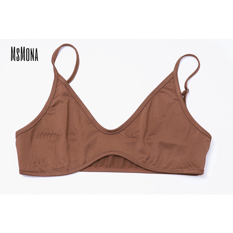 Áo Tank Top Cổ Chữ U Tay Dài Xuyên Thấu Màu Trơn Thời Trang 2023