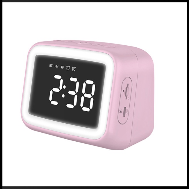 Zevaret  Bluetooth-compatible Speaker HD Mirror Display Led Digital Smart Alarm Clock Night Light Card FM Audio Player