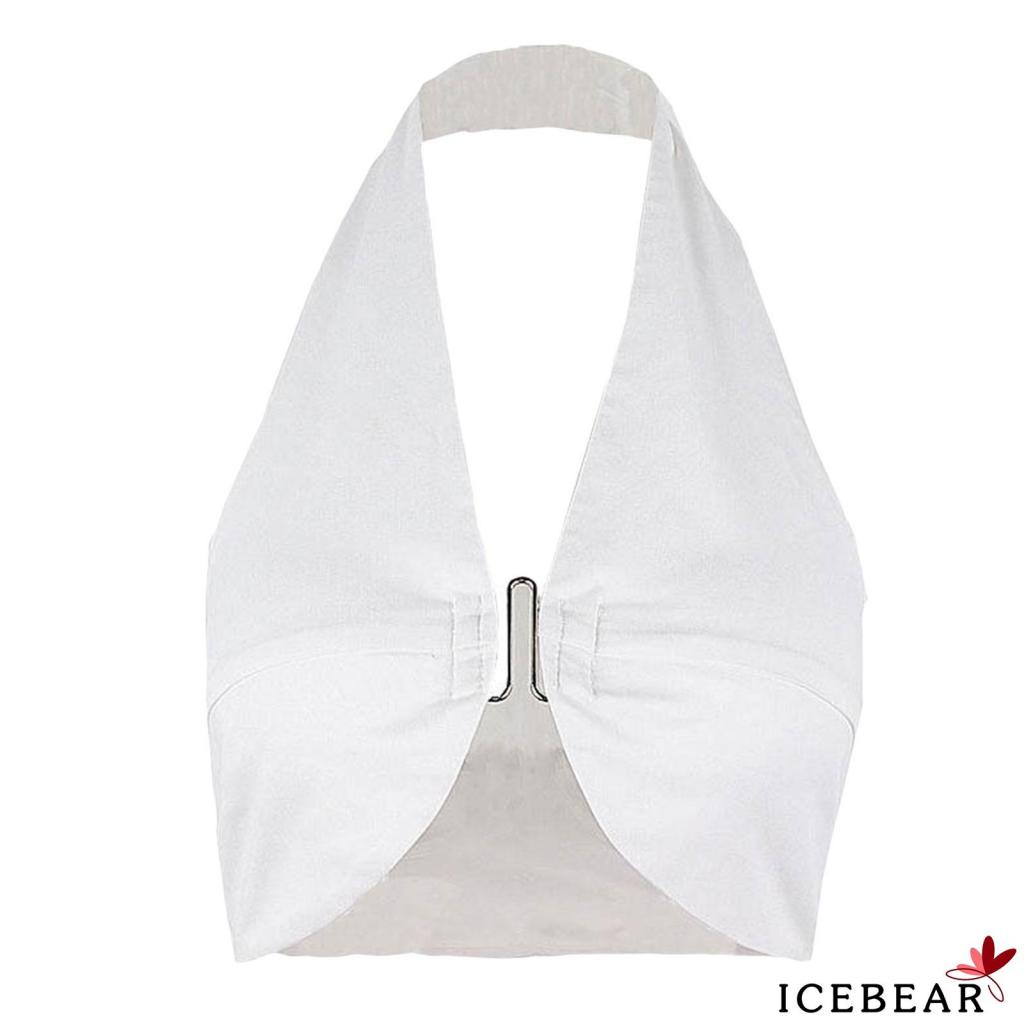 Áo Lửng Hai Dây Cổ Chữ V Sâu Màu Sắc Đơn Giản Dành Cho Nữ