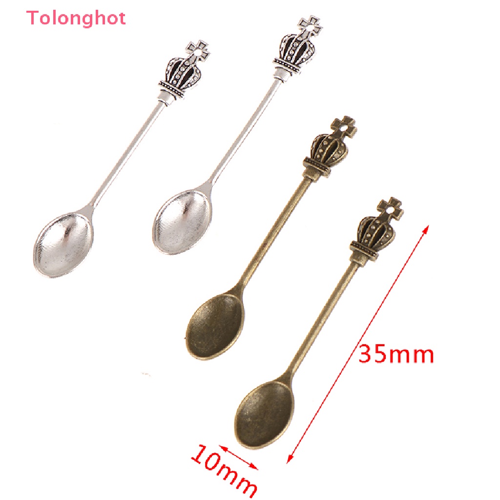 Set 2 Muỗng Mini Tỉ Lệ 1: 12 Dùng Trang Trí Nhà Búp Bê