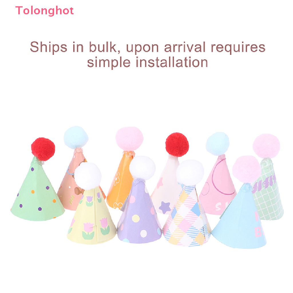 Set 10 Phụ Kiện Trang Trí Bánh Kem Hình Nón Sinh Nhật / Gấu / Bánh Ngọt Tỉ Lệ 1: 12