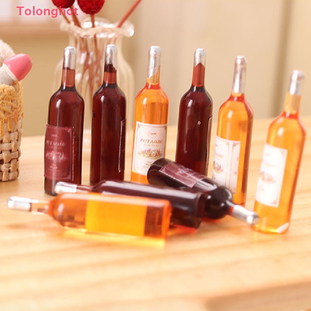 1 Bộ Mô Hình Giỏ Rượu Đỏ Tự Trang Trí Nhà Búp Bê Tỉ Lệ 1: 12