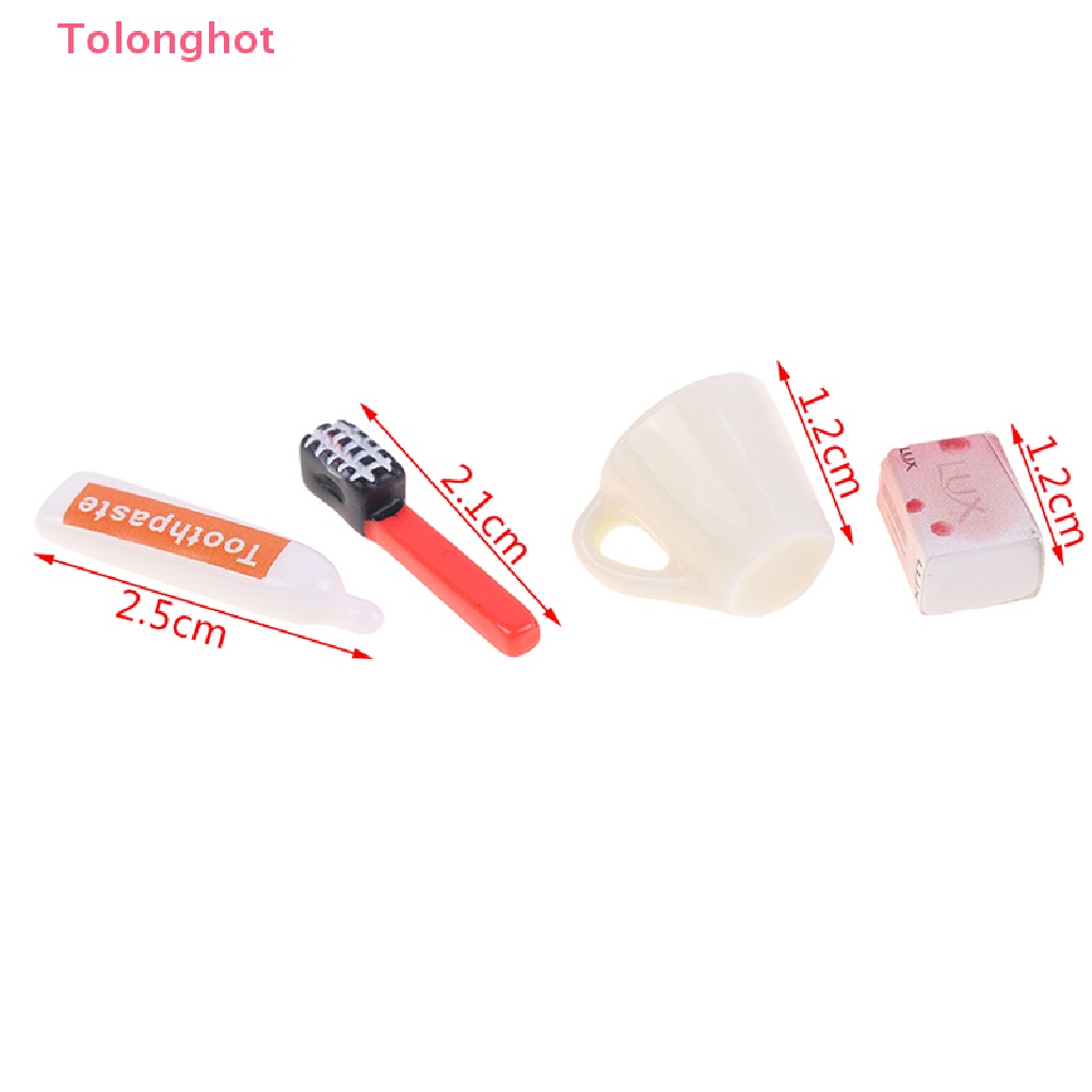 Set 4 Mô Hình Toilet Trang Trí Nhà Búp Bê Tỉ Lệ 1: 12