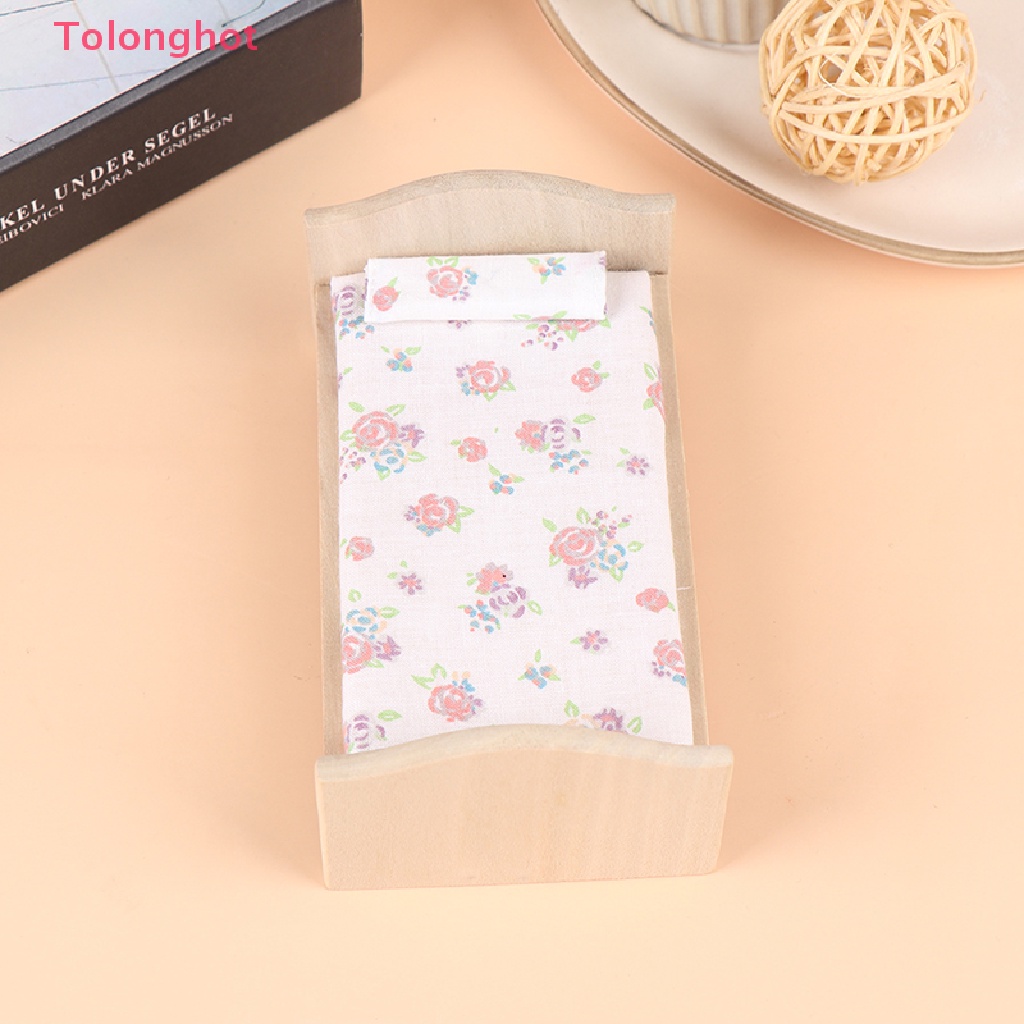 1 Giường Ngủ Mini Tỉ Lệ 1: 12 Dùng Trang Trí Nhà Búp Bê