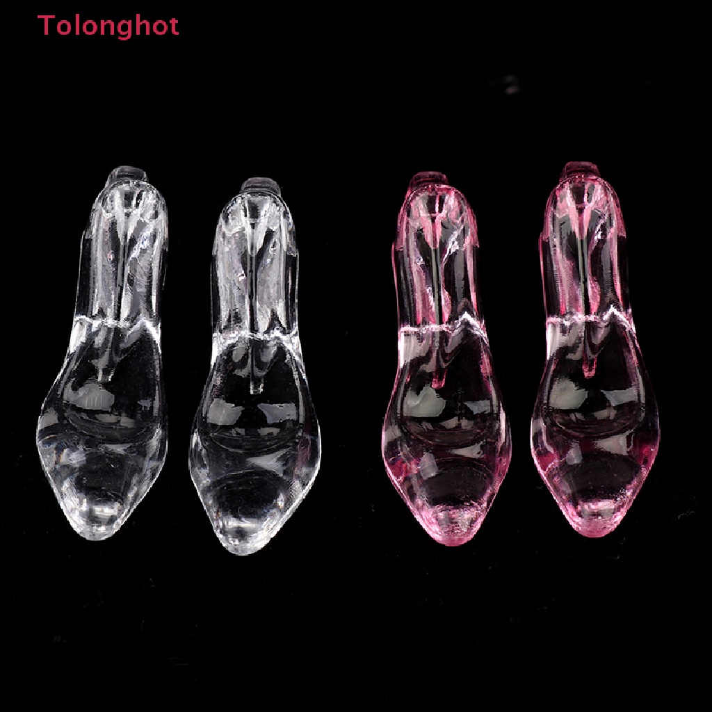 Set 24 Giày Cao Gót Trong Suốt Dùng Để Trang Trí Nhà Búp Bê 1: 12