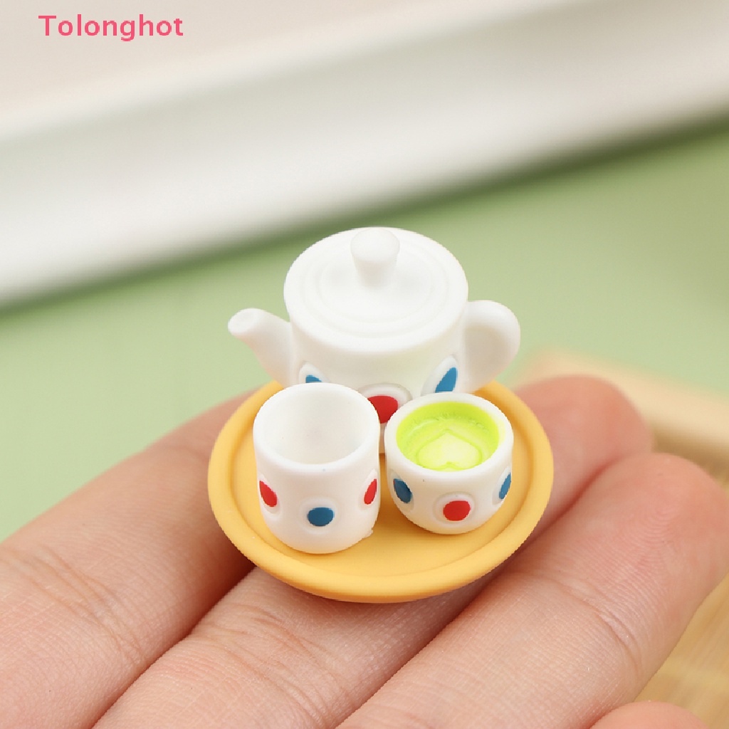 Bộ 4 Ấm Tách Uống Trà Mini Tỉ Lệ 1: 12 Dùng Trang Trí Nhà Búp Bê