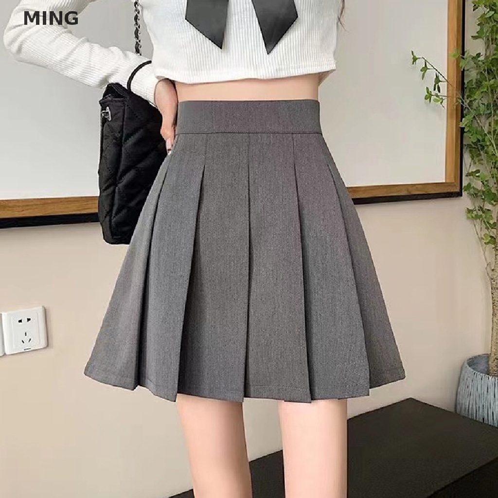 Chân Váy Mini Xếp Ly Màu Trơn Đồng Phục Nữ Sinh JK Preppy Dễ Phối Đồ