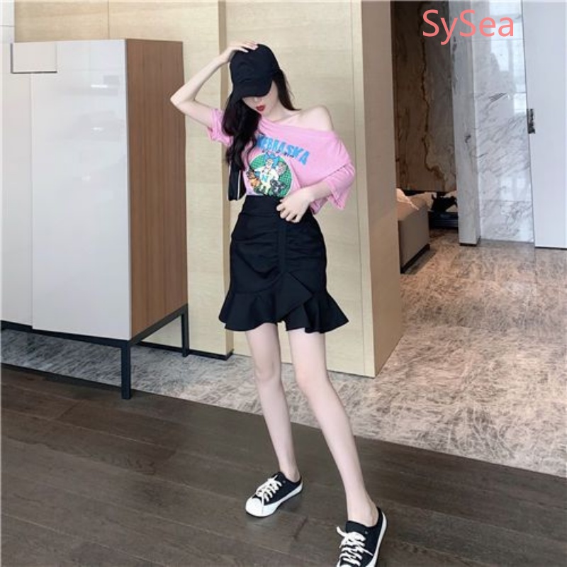 Set Áo Sơ Mi + Chân Váy Đuôi Cá Thời Trang Hàn Quốc Cho Nữ