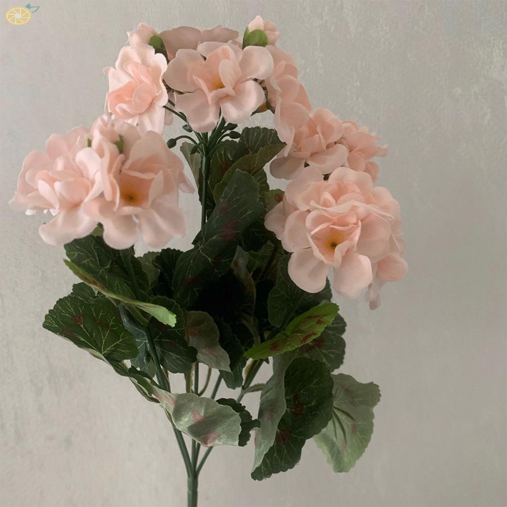 【VARSTR】High Quality Artificial Geranium Flowers in Red and Pink with 5 Branches Included