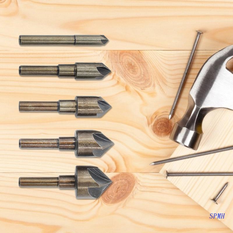 Bộ 5 Mũi Khoan Kim Loại 1 / 4 &quot;/ 3 / 8&quot; / 1 / 2 &quot;/ 5 / 8&quot; / 3 / 4 &quot;Tốc Độ Cao 82 Độ