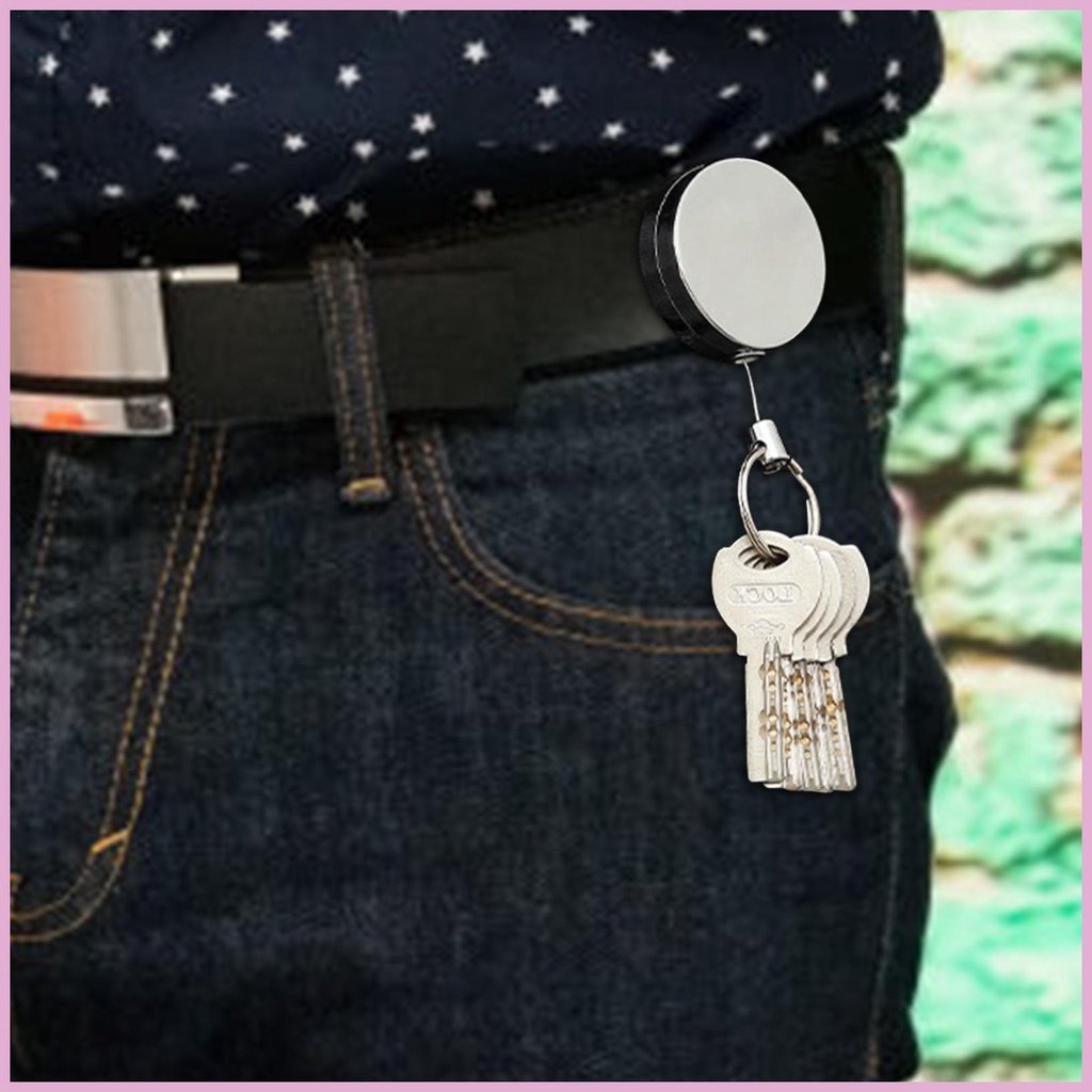 Móc Kẹp Thẻ Bằng Thép Có Thể Thu Gọn Cho Nam Nữ