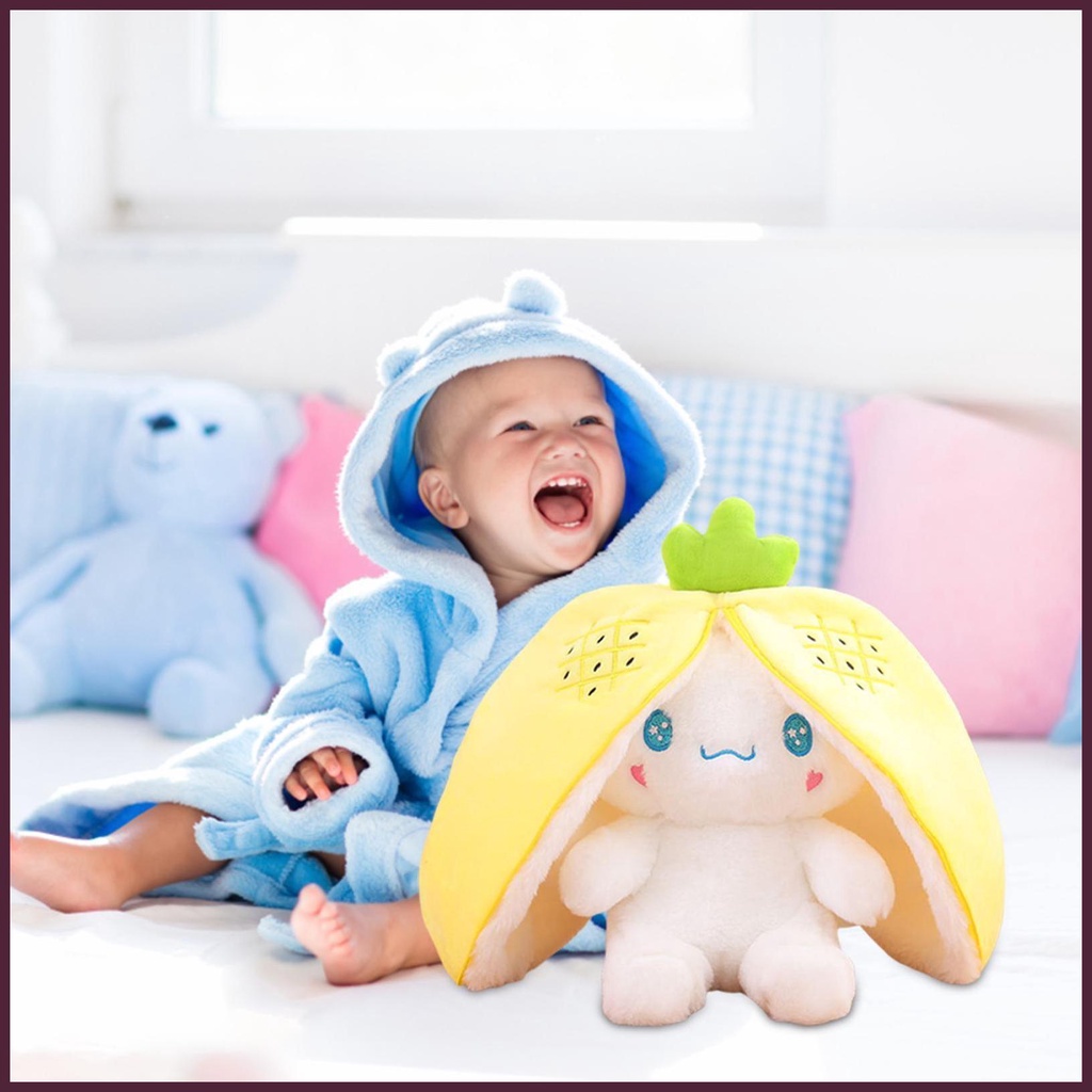 Đồ chơi nhồi bông Mềm Mại Thoải Mái Có Thể Đảo Ngược Được Hình Quả Dứa / Cún Cưng Có Khóa Kéo